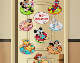 200+ Disney characters Summer Cruise magnet, Swimming floats Mickey & friends, Pool Float Character Door Decor, Disney Family Cruise Magnet