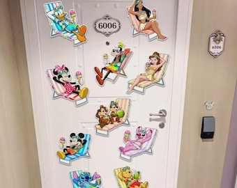 Personalized First Disney Cruise Magnet, Treasure Wish Dream Magic Ship, Custom Disney Cruise Door Sign, Mickey Friends Beach Chair Design