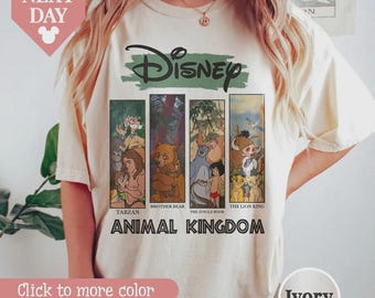 Camiseta vintage de Disney: El Rey León, Tarzán, El Libro de la Selva, camiseta floral retro de Simba, Timón y Pumba, viaje familiar a Disneyland.