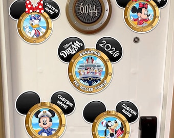 Personalized Disney Cruise Line 2026 Magnet, Mickey and friends Family Cruise Magnet, Family sign Disney Wish Dream Treasure Fantasy magnet