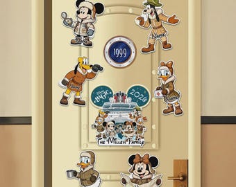 Spersonalizowany magnes na rejs Disneya na Alasce z Myszką Miki i Przyjaciele, magnes na wycieczkę na Alaskę 2026, magnes na rejs Disney, drzwi do kabiny dla rodzin