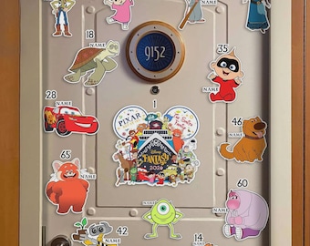 Personalized Pixar day at sea Cruise 2026 Magnets, Pixar Characters Fantasy Cruise Door Magnet Family Cruise Magnet