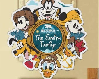 Personalized Mickey & Friends Disney Alaska Cruise Magnet, Disney Family Cruise Ship Stateroom Door, Alaska Trip 2025, Disney Wonder Magnet