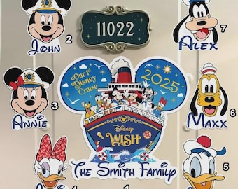 Personalized Mickey & Friends Disney Cruise 2026 Magnet, Disney Family Cruise Ship Stateroom Door, Disney Family Magnet, Disney Cruise Line