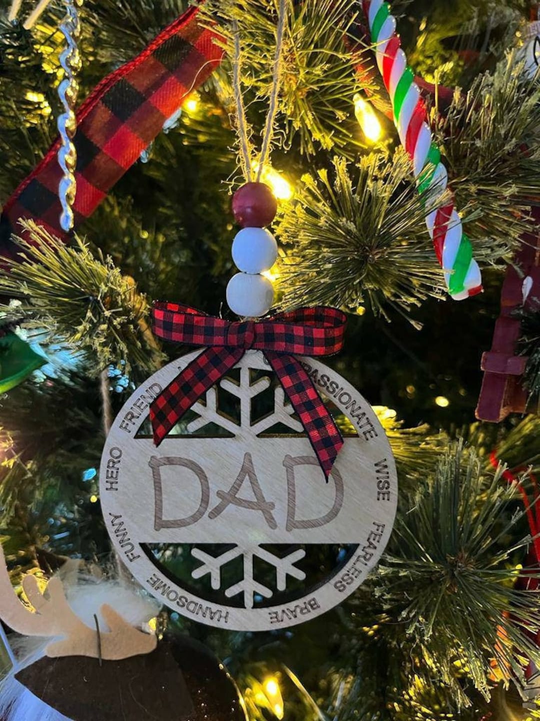 Wood Christmas Ornament Dad Grandpa Poppy Abuelo Opa Holiday Gift Etsy