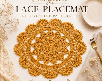 Elegant Lace Mandala Placemat Crochet Pattern (PDF Download)