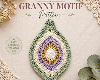 Drop Shape Granny Motif Crochet Pattern | Coaster, Mug Rug (PDF Download)