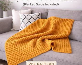 Textured Waffle Stitch Crochet Blanket Pattern (PDF Download)