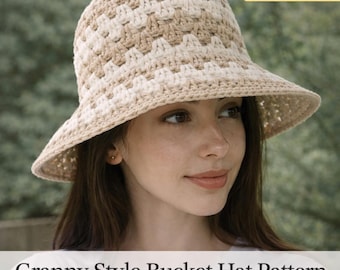 Granny Style Crochet Bucket Hat Pattern | Pastel Boho Summer (PDF Download)