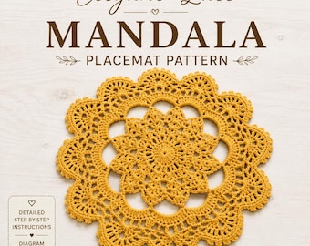 Elegant Lace Mandala Placemat Crochet Pattern (PDF Download)