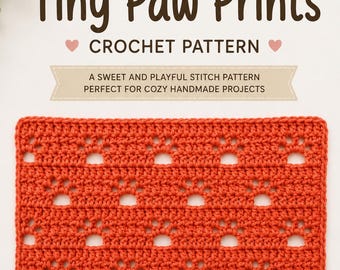 Tiny Paw Prints Crochet Stitch Pattern, Baby Blanket Design (PDF Pattern)
