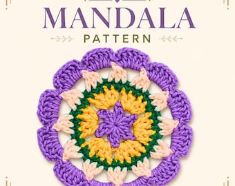 Crochet Small Mandala Pattern PDF (11 cm / 4.3") | Boho Decor Tutorial | Instant Download