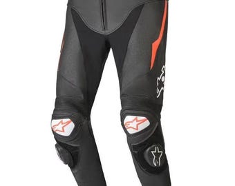 Alpinestars Track V2 leren motorbroek echt koeienhuid zwart leer MotoGP geïnspireerde bikerbroek motorracebroek cadeau voor rijders