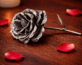 Hand Forged Steel Rose Sculpture – Eternal Metal Flower Gift