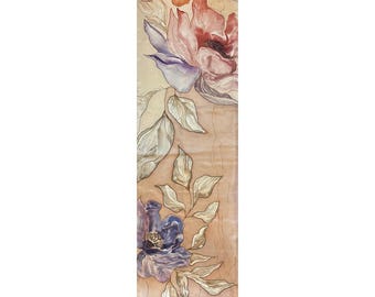 Hand Painted Batik Mulberry Silk Scarf, Artistic Design 20×70 in, teacher gifts