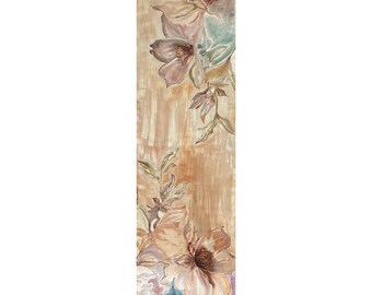 Hand Painted Batik Mulberry Silk Scarf, Artistic Design 20×70 in, teacher gifts