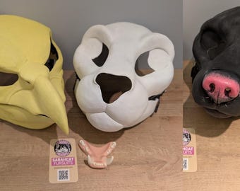 Canine / Avian / Feline Fursuit Head Base by DreamVisionCreations Ready to Fur Therian Mask