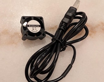 1" 38mm USB Cooling Fan for Fursuit Heads, Cosplay, Costume & More