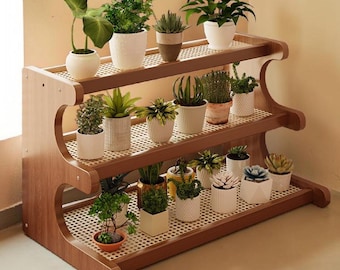 Estantería de mesa versátil: estante de madera para guardar tazas, utensilios y decoración.