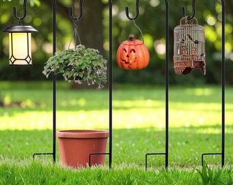Soporte para plantas Shepherd’s Hook – Colgador de plantas para exteriores, ideal para luces solares, comederos para pájaros y decoración de jardín.