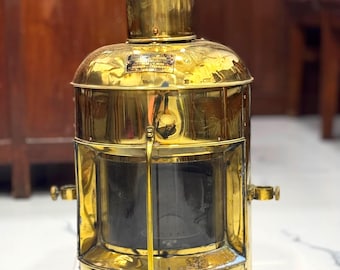 Seltene japanische Marine Laterne Messing Stern Licht, Nippon Sento Öl Lampe, Vintage Maritime Sammlerstück