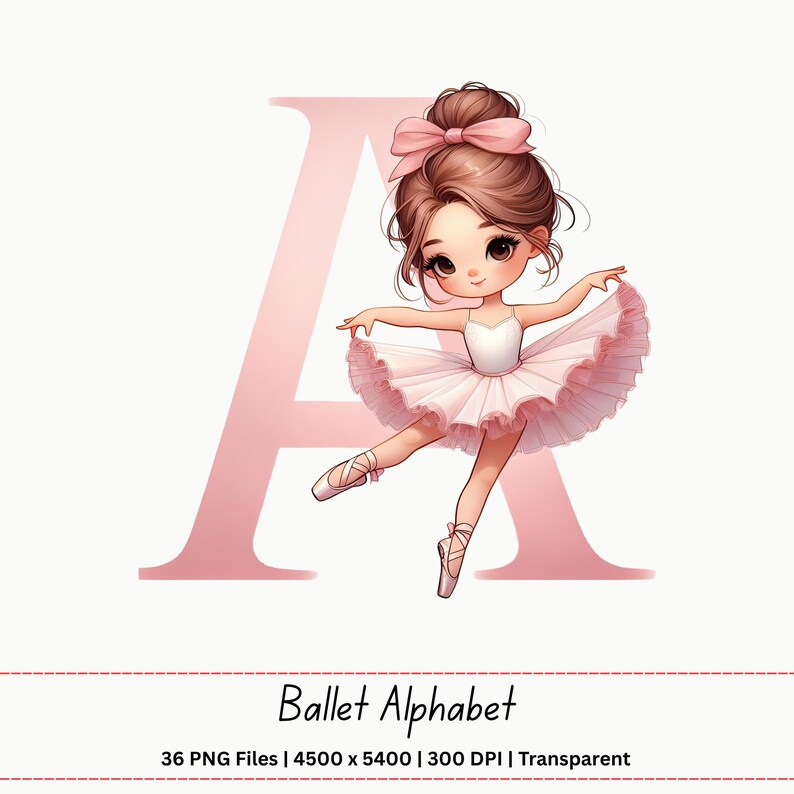 Ballet Alphabet PNG A-zto0-9 | Ballerina Letters Clipart Set | Dance ...