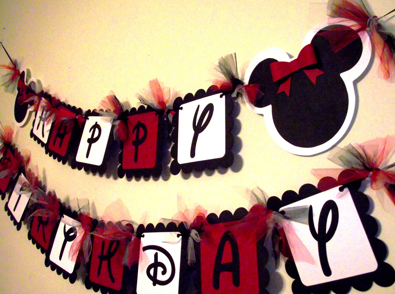 Minnie Mouse Inspired Happy Birthday Banner