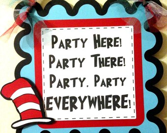 Cat in the Hat Dr. Suess Inspired Door Sign