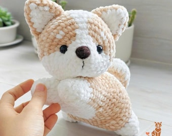 Low sew 2 in 1 Corgi Crochet Pattern: Little Snuggle & Cozy Corgi  (PDF Tutorial)