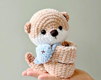 Low Sew Crochet Otter Pattern: Snuggle Otty Amigurumi Plush Toy (PDF Tutorial)
