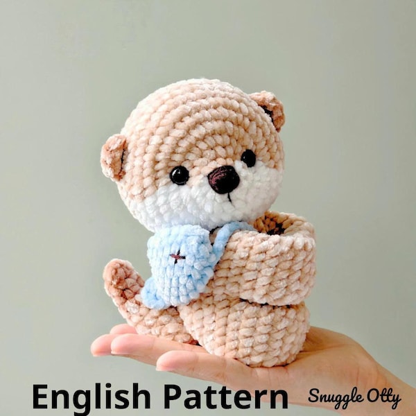 Low Sew Crochet Otter Pattern: Snuggle Otty Amigurumi Plush Toy (PDF Tutorial)