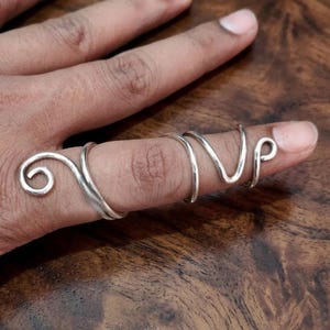 Sterling Silver Arthritis Ring, Adjustable Finger Splint for Joint Support, Swan Neck Jewelry