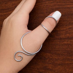 925 Sterling Silver Thumb Splint, Arthritis Ring, MCP Hyperextension Splint, Trigger splint Ring, Adjustable Ring,EDS Splint Ring