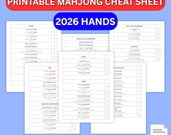2026 American Mahjong Cheat Sheet Printable, 2026 Mahjong Help, 2026 Mah Jong Visual Examples