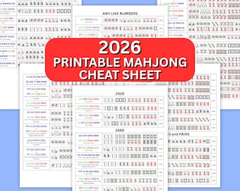 Guía de referencia imprimible para el Mahjong americano 2026, Ayuda para el Mahjong 2026, Ejemplos visuales de Mahjong 2026