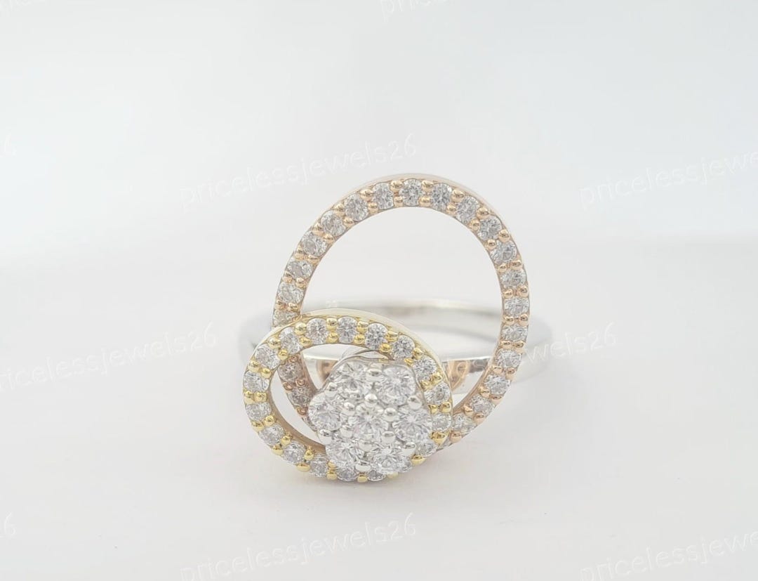 Two Tone Diamond Spin Ring, Occasional Party Wear Jewelry - Etsy