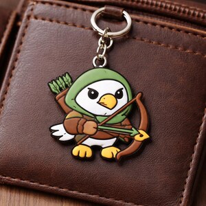 Portachiavi a forma di falco arciere, accessorio rapace dipinto a mano, ciondolo singolo per amanti degli uccelli