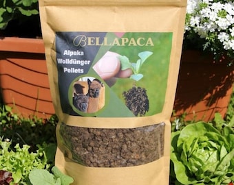 Alpaka Dünger Wolldünger Pellets – Bellapaca Naturdünger für Garten, Hochbeet & Pflanzen | organischer Langzeitdünger aus Alpaka/Schafwolle