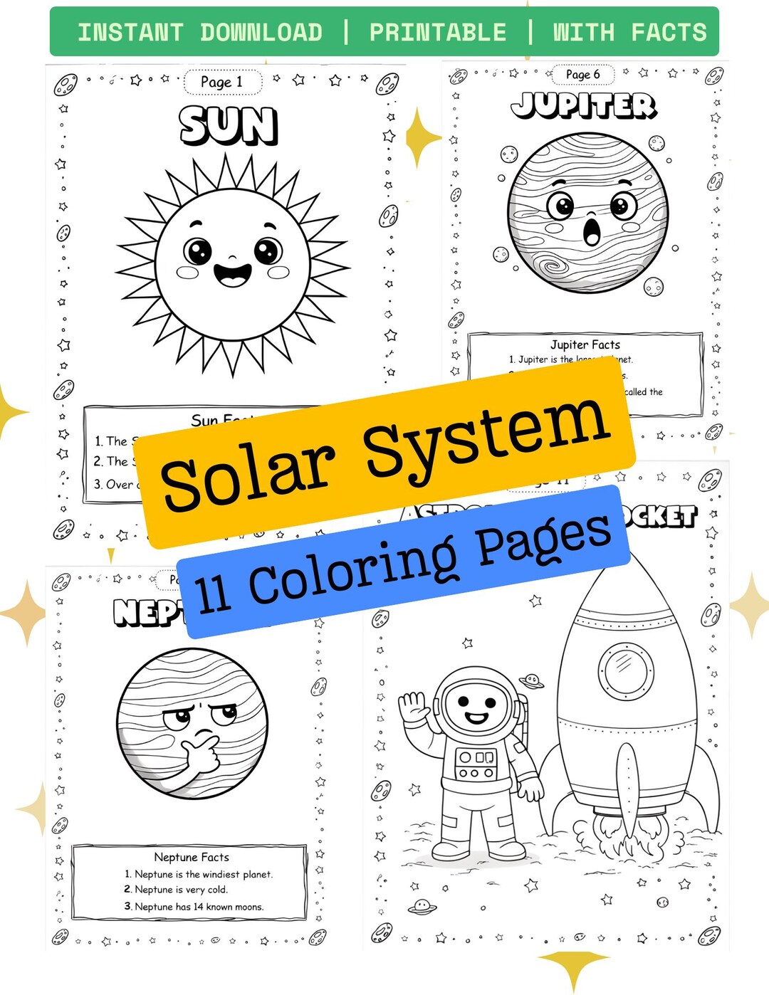 Digital Printable Solar System Coloring Pages | Planets Coloring Sheets ...