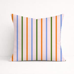 Funda de almohada a rayas naranja rubor - Funda de cojín con bloques de color, detalle para dormitorio de primavera, decoración moderna escandinava preppy, decoración para dormitorio universitario