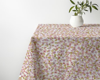 Blush Wildblumen Tischdecke - Dusty Rose Botanische Tischdecke, Frühlingsbrunch Tischdekoration Grandmillennial Esszimmerdekor, Teepartygeschenk