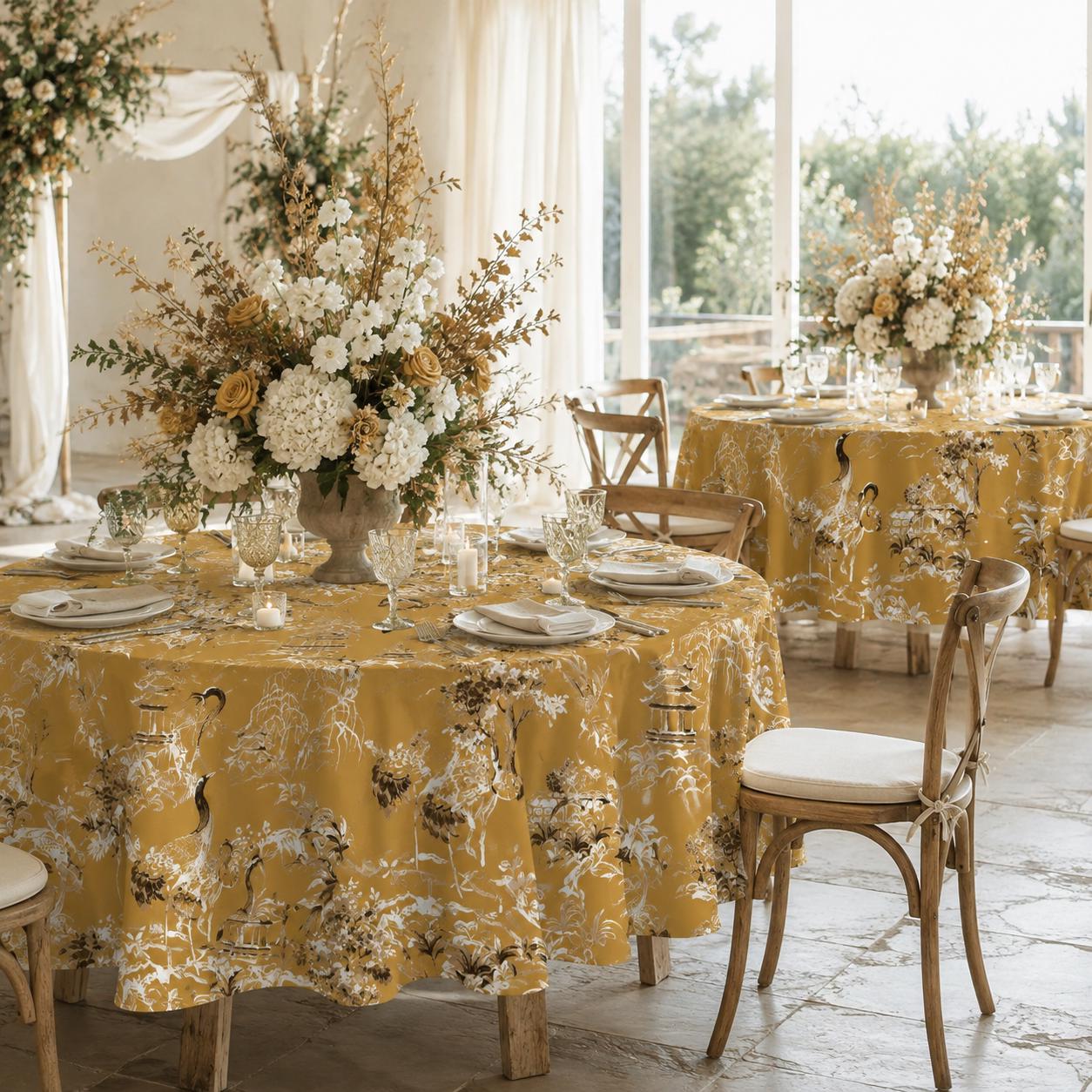 Goldene tischdecke