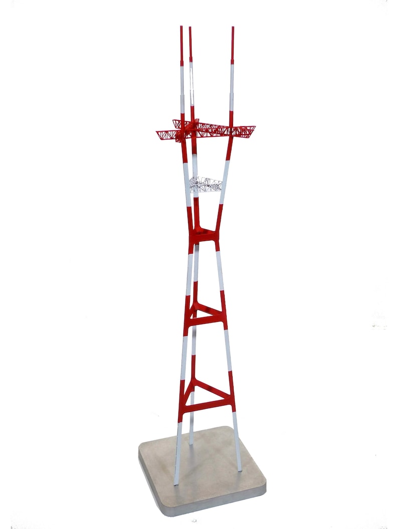 Sutro Tower painted brass model image 1