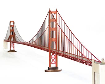 Modèle en bois découpé au laser Golden Gate Bridge