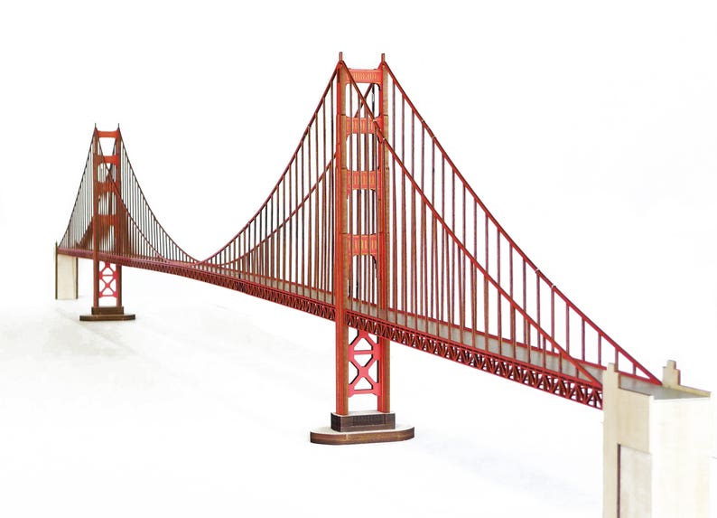 Golden Gate Bridge lasercut wood model image 1