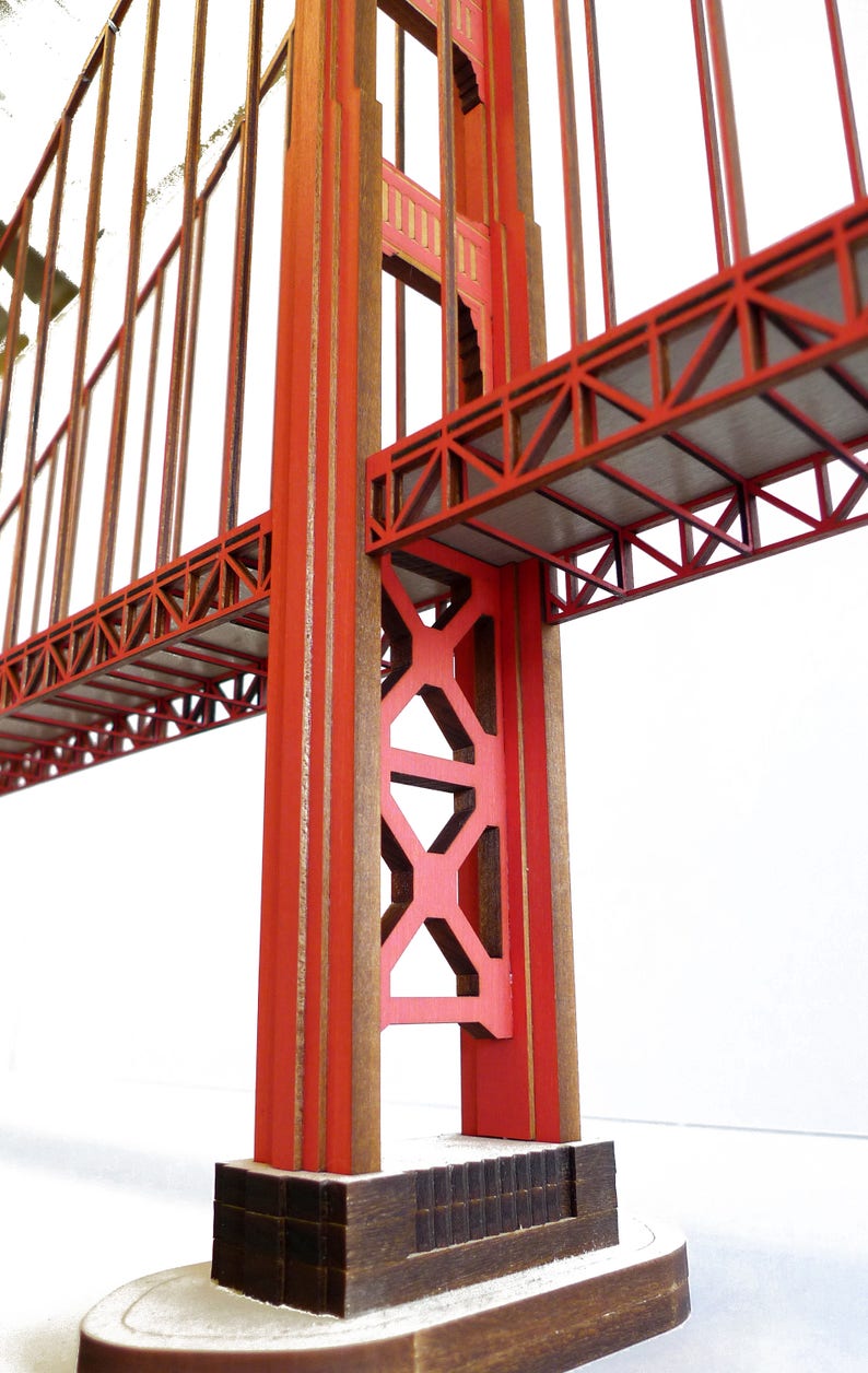 Golden Gate Bridge lasercut wood model image 4
