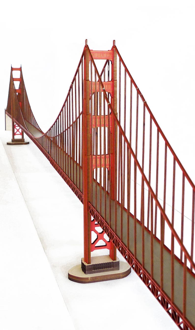 Golden Gate Bridge lasercut wood model image 2