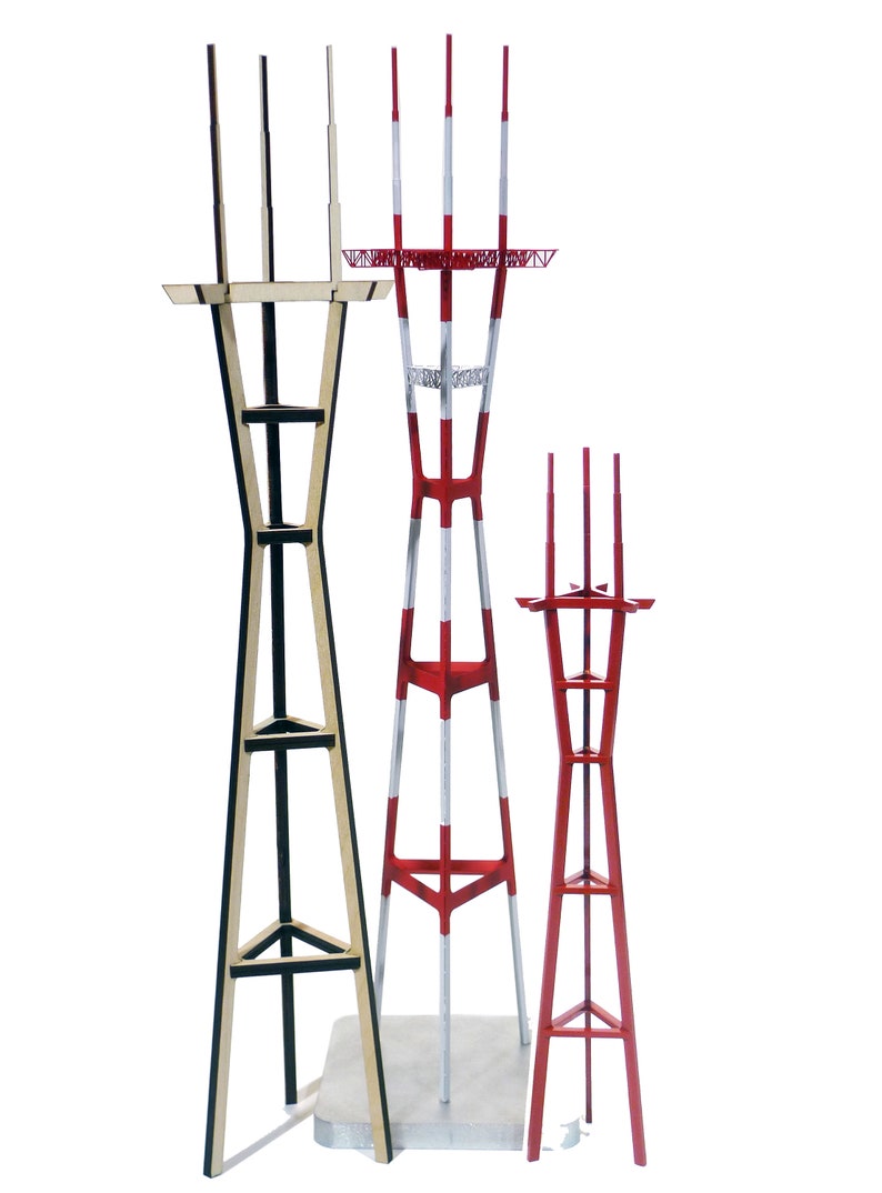 Sutro Tower painted brass model image 4