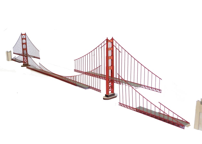 Golden Gate Bridge lasercut wood model image 3