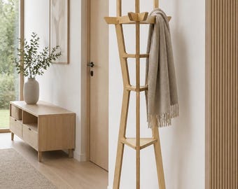 Wood Sutro Tower coat rack